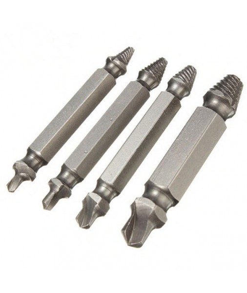 Drillpro 4PCS Double Side Damaged Screw Extractor Out Remover Bolt Stud Tool