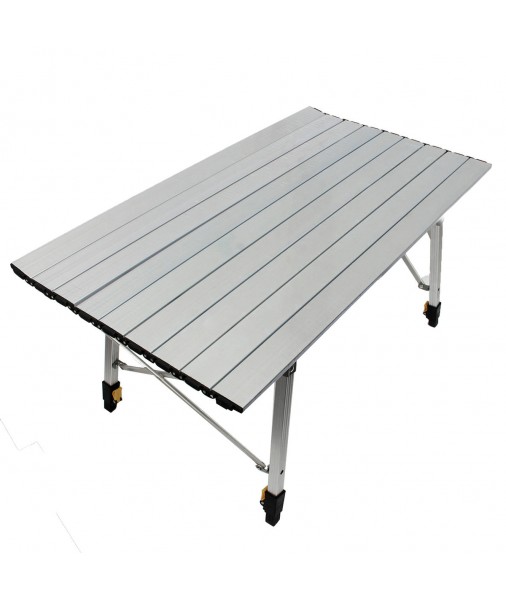 Adjustable Aluminium Light Weight Slatted Portable Folding Table Gift Tools