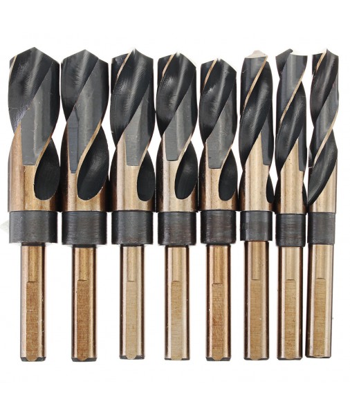 8pcs 1/2 Inch Round Shank HSS Twist Drill Bit Set