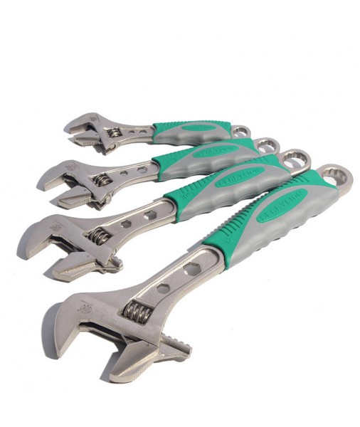 BERRYLION Adjustable Universal Wrench Spanner 6/8/10/12Inch Wrench Set